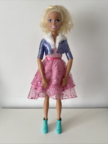 Mattel Just Play große Barbie Puppe gekleidet blond / rosa Haare Höhe 71 cm