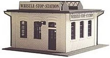 Model-Power Whistle Stop Station Kit - HO Scale Model Railroad Building - #444