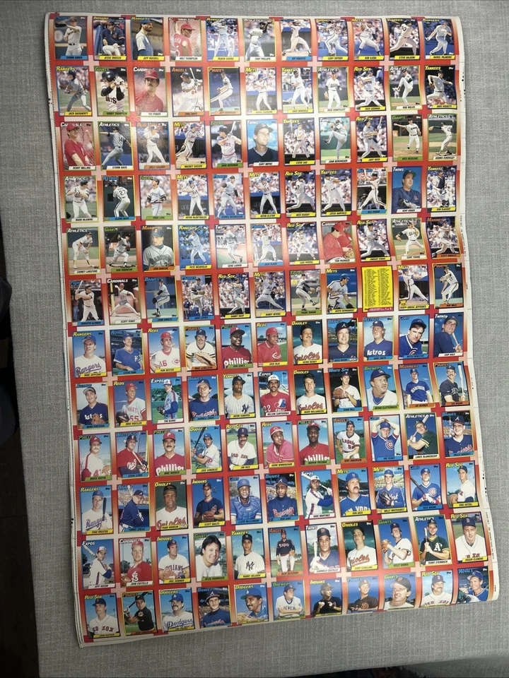 1990 Topps Baseball Uncut Sheets Lot of 3 McGwire Deion Sanders Clemens Stars - Image 3 of 4