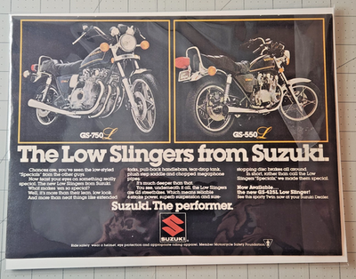 1979 SUZUKI Low Slingers GS100L GS750L GS550L Print Ad Magazine