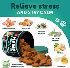 Natural Calming Chews for Dogs Anxiety Hemp Seed Oil Organic Chamomile USA Made