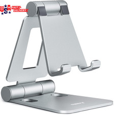 Dual Folding Cell Phone Stand, Fully Adjustable Foldable Desktop Phone Holder Cr