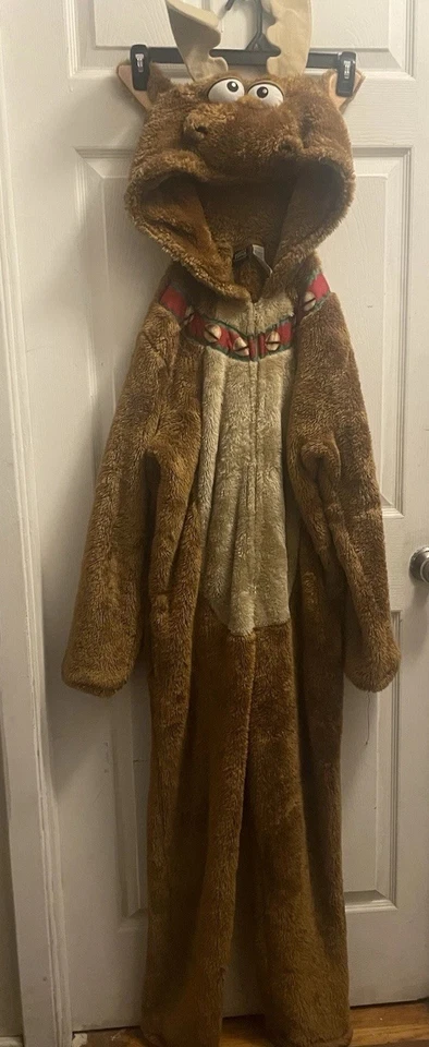 PELUCHE 1 PIEZA RENO ALCE CREMALLERA FRONTAL NAVIDAD DISFRAZ ADULTO TALLA MED Foto 2 de 4