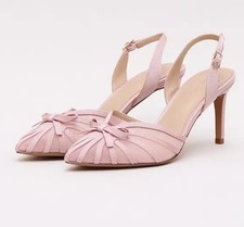 PHASE EIGHT Grosgrain Slingback Heeled Shoes,Pale Pink ,Uk 4, RRP £109  BNIB