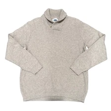 Old Navy Shawl Collar Knit Sweater Beige Cotton Wool Blend XL Preppy Outerwear