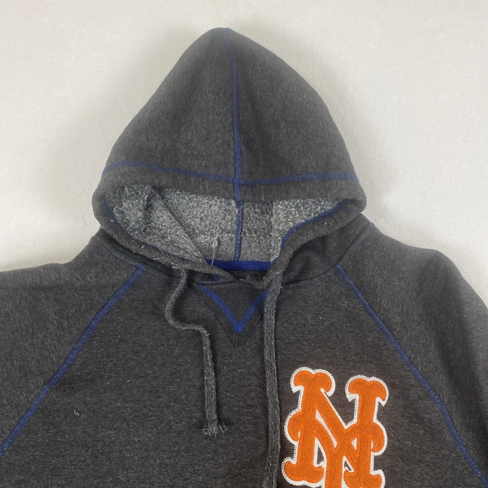 Genuino MLB New York Mets Stitches Gris Naranja Sudadera con Capucha Grande Foto 4 de 4