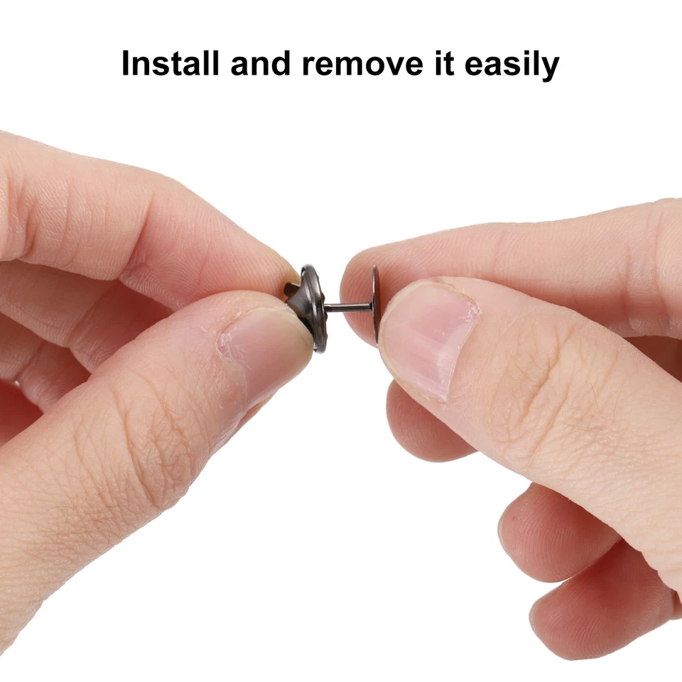 50 pares de costas de pino de cobre, costas de pino de bloqueio borboleta 11mm x 10mm, cinza - Imagem 3 de 4