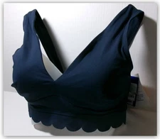 JoyLab Navy SMALL low coverage Athletic bra wicking removable pads light fabric