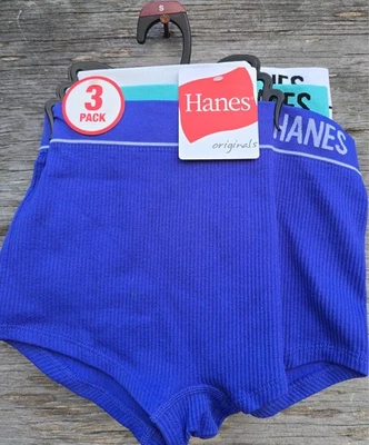 Hanes Originals Women's Size Small Seamless Rib Boyfit Underwear 3-Pk New - Image 1 of 3