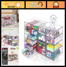 Acrylic Drawer Organizer - 20 Clear Drawers for Desk, Makeup, Office Craft Sto