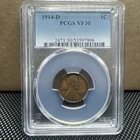 1914-D Wheat Penny, PCGS graded VF 30, great example key date wheat cent