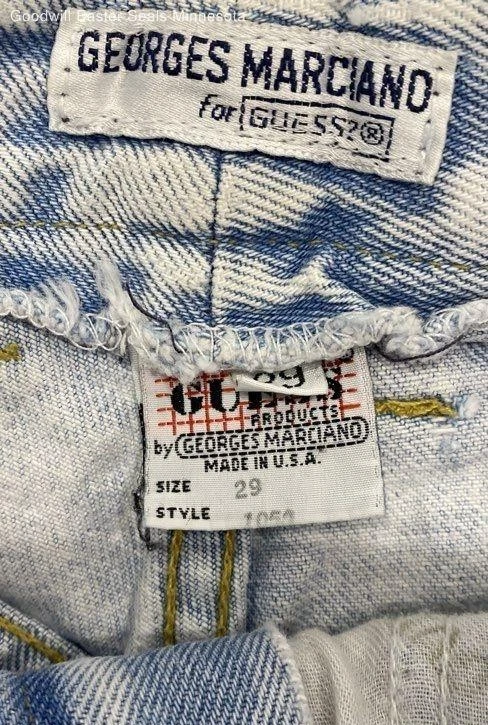 Pantalones Cortos Denim Georges Marciano Guess Vintage Años 80 EE. UU. Para Mujer’s Corte Envejecido Foto 2 de 3