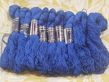 Lot of 9 Hanks of Tahki Cotton Classic Yarns 100 Mercercised Cotton Blue 3871
