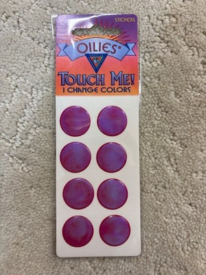 vintage oilies liquid crystal stickers - pink circles