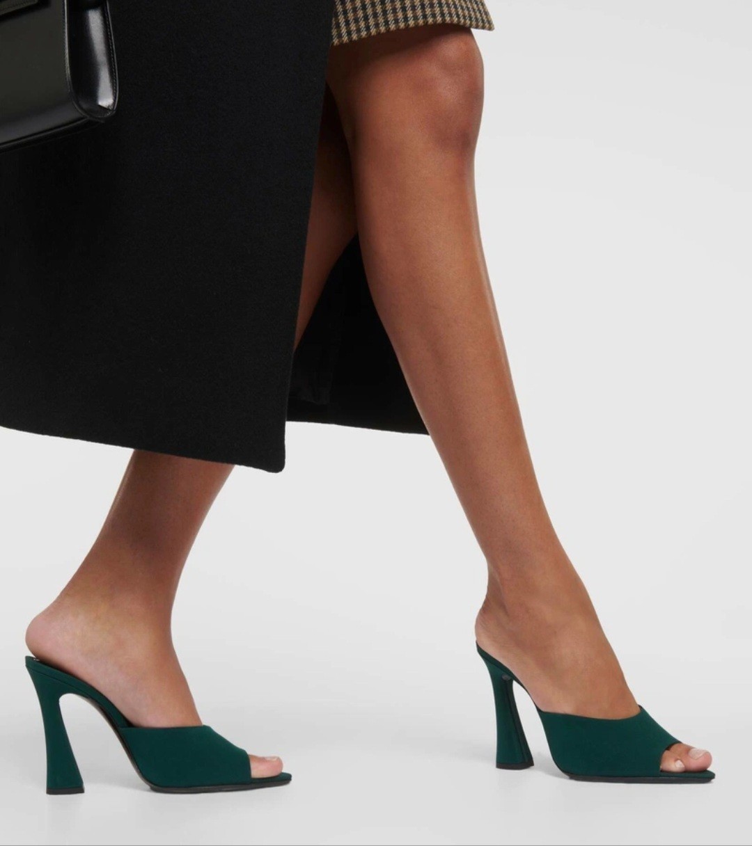 Sandali Saint Laurent 105 mm suite mulo seta disegnati verde $950 taglia 39