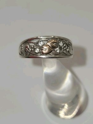 Clogau Lebensbaum Weißtopas Ring 925 selten walisisch Gold 375 Größe P