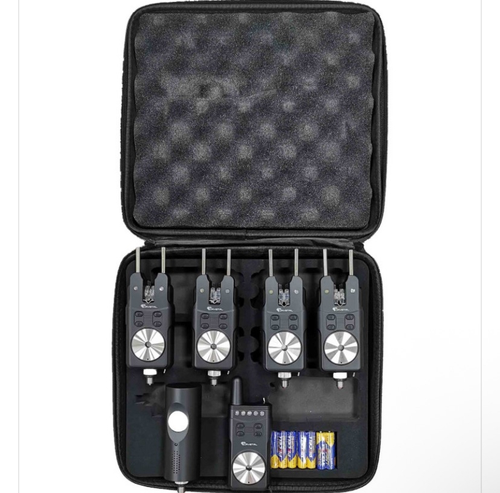 Fishing Bite Alarm Set 4+1 | Wireless Carp Bite Indicators with Receiver | Case  - Picture 1 of 4