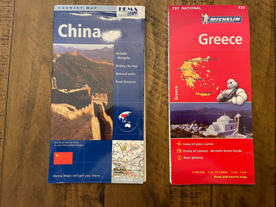 Michelin Greece Map 737 and Hema China Map
