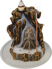 Mountain Waterfall Backflow Incense Burner, Mountain God Incense Holder for Stic