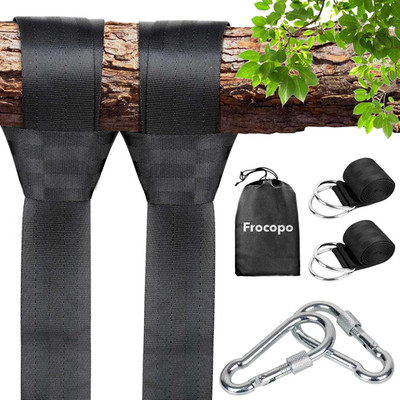 Extra Long Tree Swing Kit, 5FT Premium Nylon Straps Hold 2200LBS, Safety Lock 