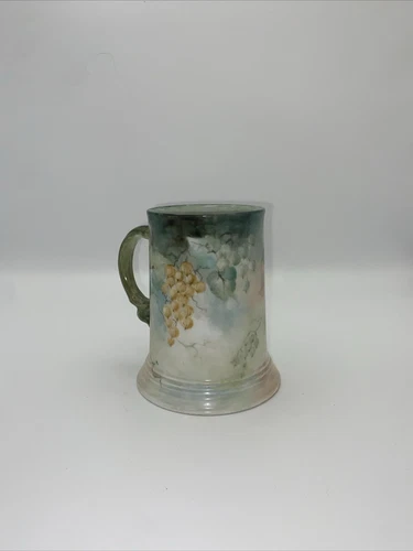 JPL POUYAT TANKARD LIMOGES AMERICAN HAND PAINTED SIGNED 1903 BERRIES