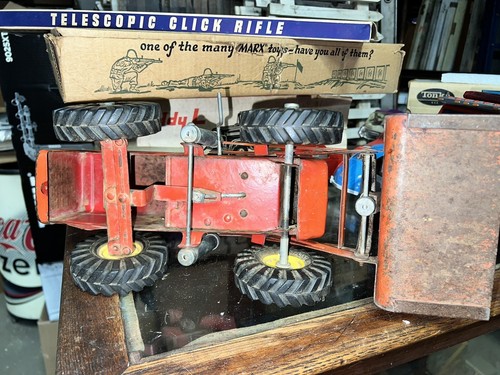 Vintage 1952 Nylint Payloader #1600 Red pressed steel toy with play wear 1st yr - Picture 11 of 14