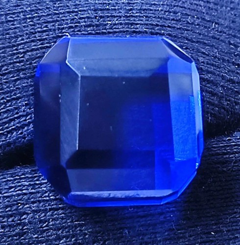 Blue Sapphire Cube 38 Ct Lab-Created Gemstone Loose Huge Size - Picture 5 of 5