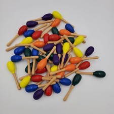 Small Maracs Painted Shakers Red Blue Orange Green Yellow Purple Lot Of 47