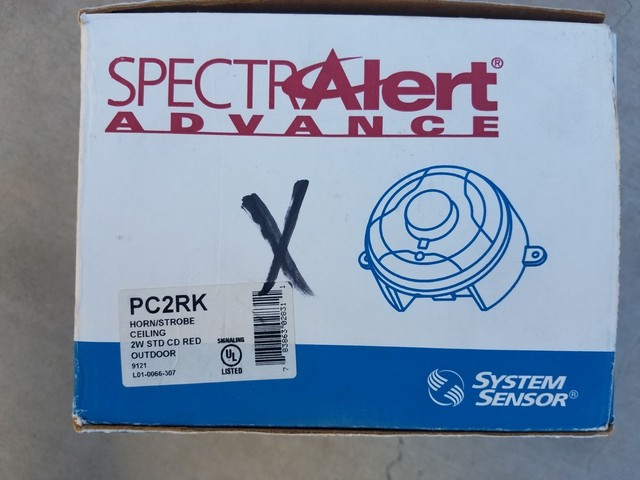 System Sensor Pc2rk 2 Wire Horn Strobe Ceiling Mount Std Candela
