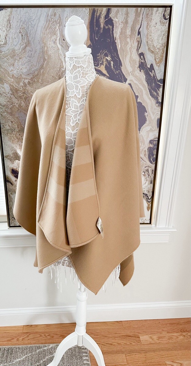 Burberry Reversible Merino Check Wool Cape