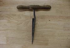 Vntg 8-3/4" Wood Handle Barrel Bung Hole Reamer,10-1/16" OAL,Rustic Wall Hanger!