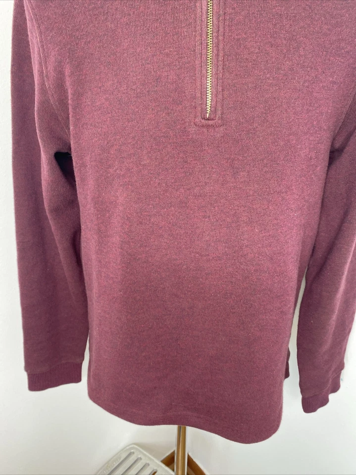 LL Bean Polar Camisa Sudadera 1/4 Cremallera Granate Top Mujer M Manga Larga Foto 3 de 4