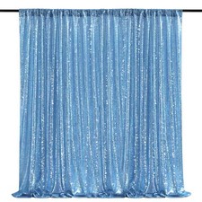 Baby Blue Sequin Backdrop Curtain 7ft x 7ft Glitter Photo Background for Wedd...