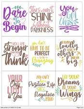 MOTIVATIONAL INSPIRATIONAL QUOTES EMBROIDERY MACHINE DESIGNS PES HUS JEF  USB