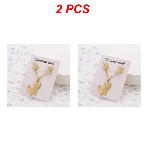 1/2PCS New Animal Flower Butterfly Pendant Stainless Steel Necklace For Women Go - 第 15/41 張圖片