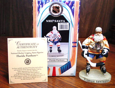 NHL FLORIDA PANTHERS HOCKEY SANTA FIGURE FLAMBRO IMPORTS C-O-A  BOX  MINT 
