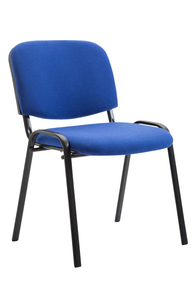 Chaise Visiteur rembourrée Empilable Ken Tissu Pieds en Métal Noir Dossier gaut - Photo 1/1