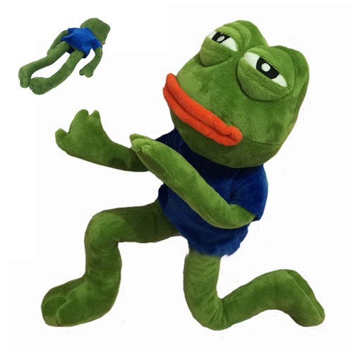45CM The Sad Frog Magic-Expression Pepe Soft Plush Stuffed Toy Kids Gift - Picture 10 of 14