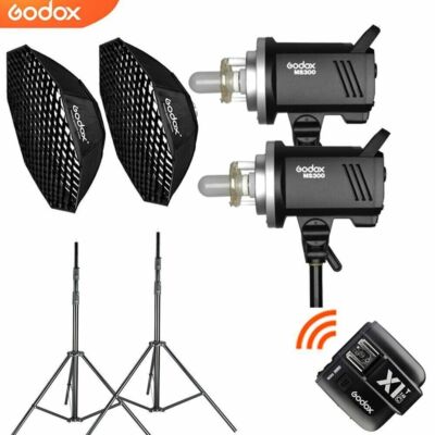 Godox MS300 Compact Flash 300W GN58 Flash+95cm Grid softbox+2m stand+X2T trigger