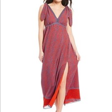 NWT Chelsea & Violet Maxi Dress Red + Purple XS MSRP $118 Anthropologie