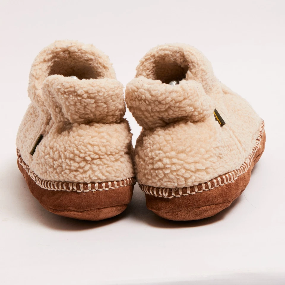 LL Bean 舒适拖鞋短靴儿童男女通用奶油色象牙色抓绒懒人夏尔巴 12-13 — 第 4/4 张图片