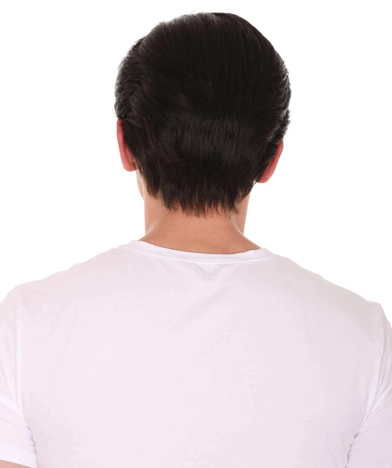 HPO Adult Men's Black Father Wig with Moustache, Black Color, HM-682A - Image 3 of 4