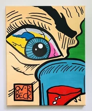 Original Pop Art 70s HORROR Comic style Artwork  Mad Experiment Beaker 16x20