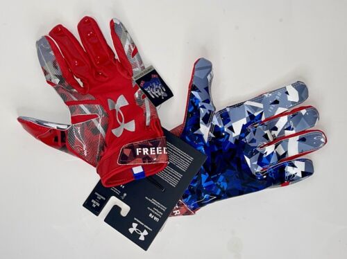UNDER ARMOUR F8 TEAM ISSUED FREEDOM LIMITED EDITION FOOTBALL GLOVES SIZE LARGE - Picture 1 of 5