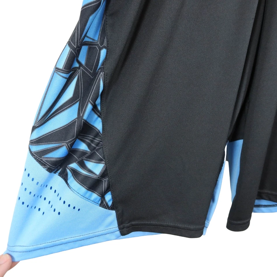 Shorts esportivos leves para academia CHAMPION C9 masculino tamanho L cinza e azul - Imagem 2 de 4