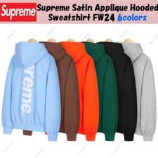 Supreme Satin Applique Hooded Sweatshirt FW24 6colors Size S-XXL