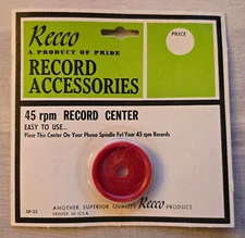 Vintage Recco 45 RPM Record Center Adapter – Sealed Red SP-25
