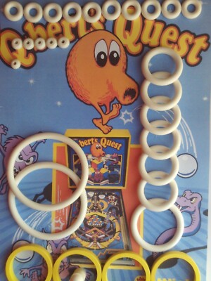 Kit élastiques Caoutchouc Jaunes Pour Flipper Gottlieb Q*Bert Quest - Neuf, Sans Marque