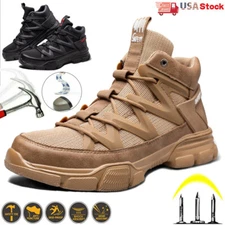 Men's Safety Shoes Military Tactical Boots Composite Toe Stab Resistant Midsole