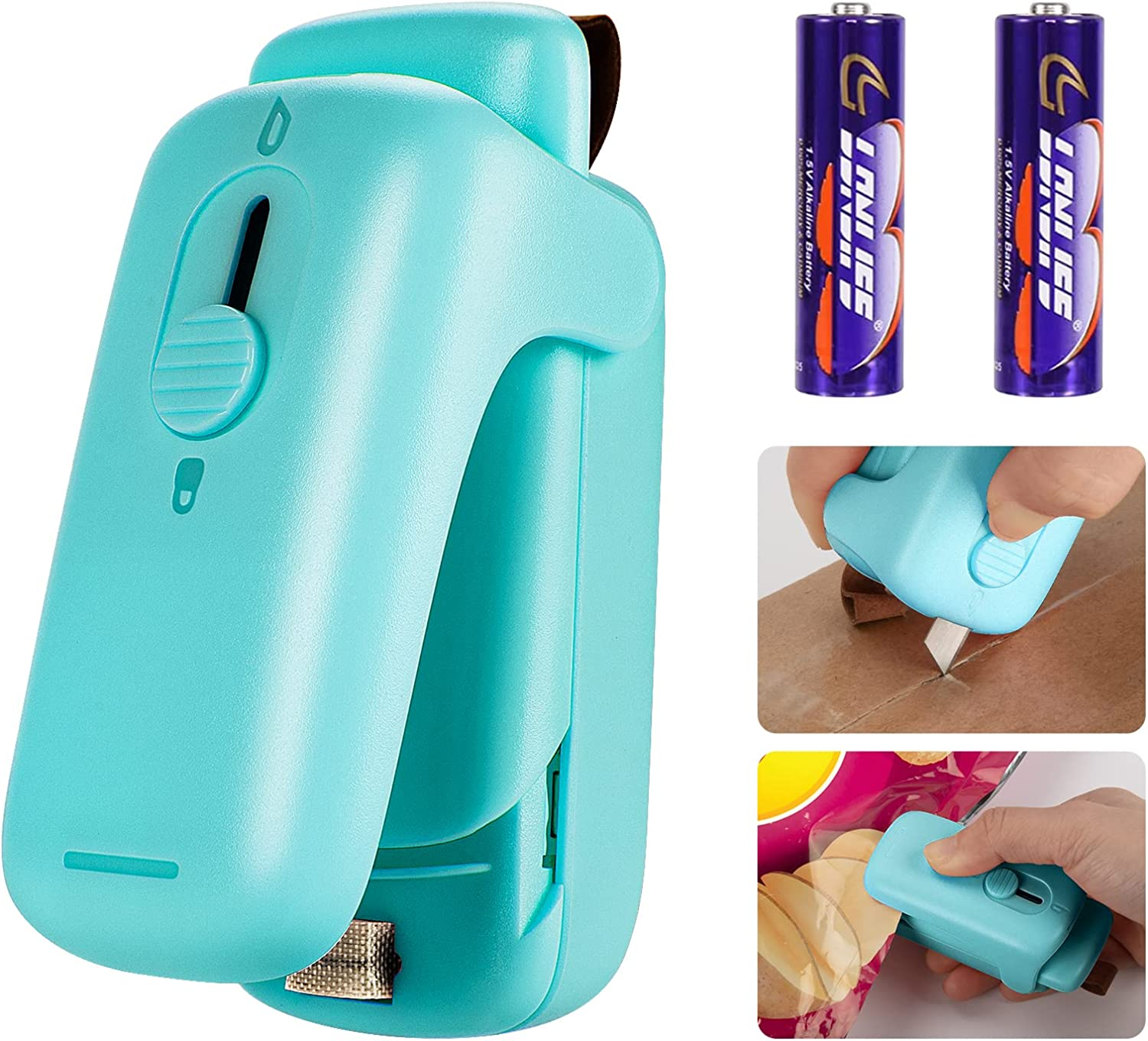 Mini Chip Bag Sealer with Cutter & Magnet - Keeps Snacks Fresh